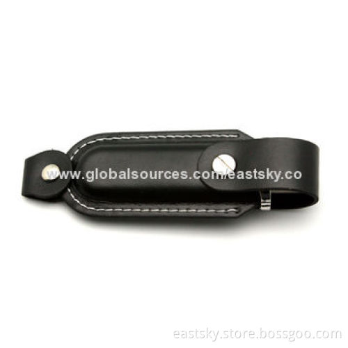 Leather promotional USB flash drive, 64MB to 32GBNew